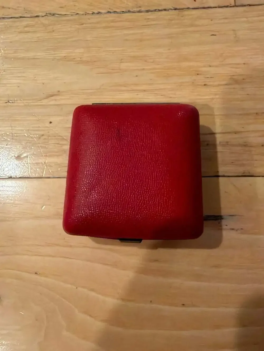 Vintage‎ Phinney-Walker Travel Alarm Clock with Red Leather Folding Case